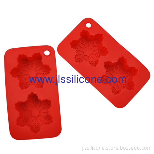 2 Cavities Snowflake Shaped Silicone Muffin Cake Baking Molds 